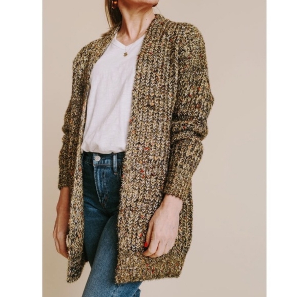 NWOT: Heartloom Multicolor Glitter  Knit Cardigan- SIZE M